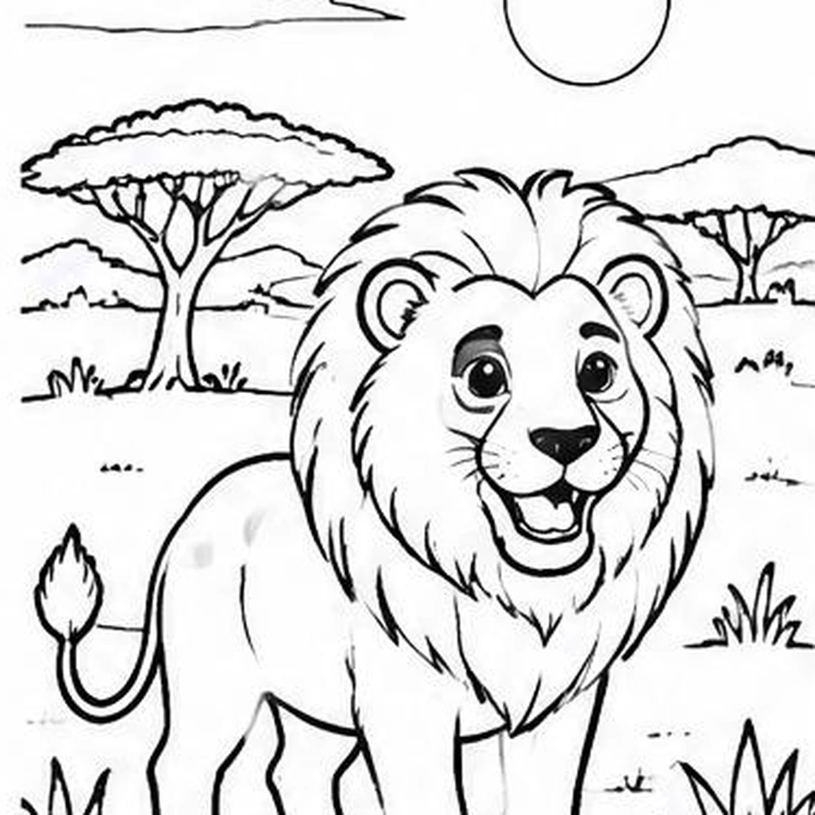 Savanna Lion coloring sheet