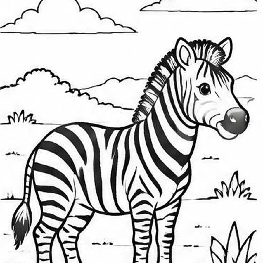 Grassland Zebra coloring sheet