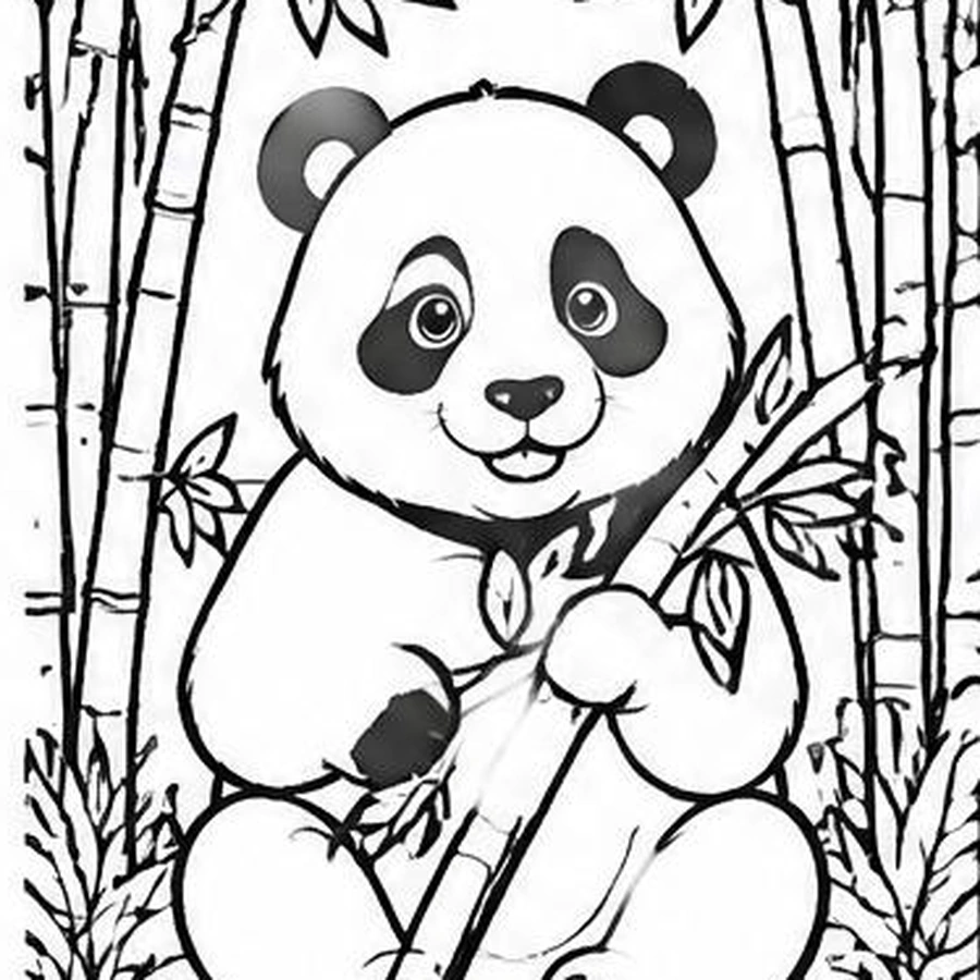 Bamboo Panda coloring sheet