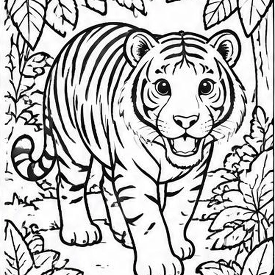 Jungle Tiger coloring sheet