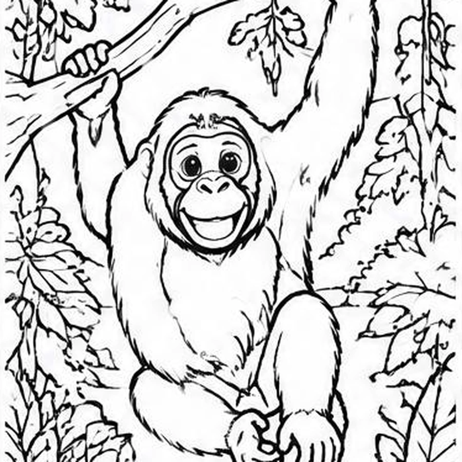 Canopy Orangutan coloring sheet