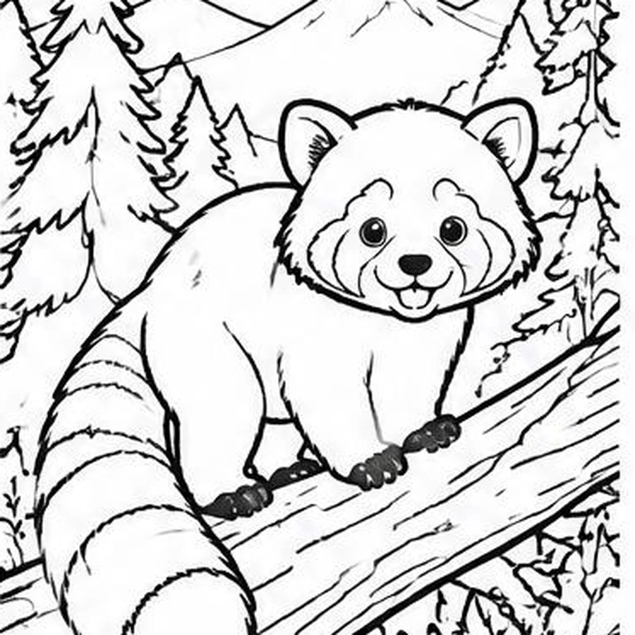 Mountain Red Panda coloring sheet