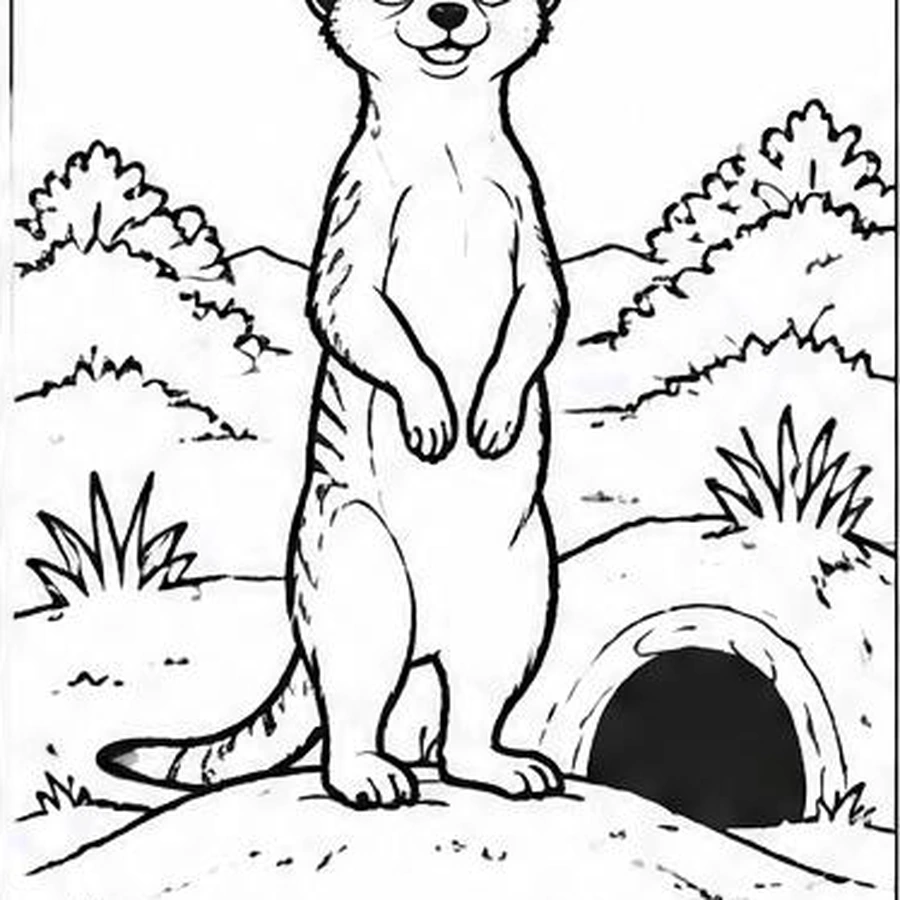 Burrow Meerkat coloring sheet