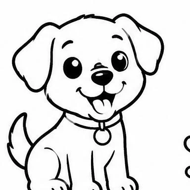 Playful Puppy coloring sheet