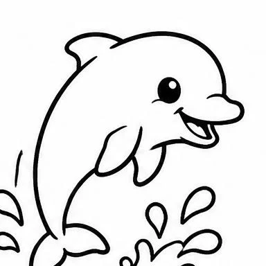 Splashing Dolphin coloring sheet
