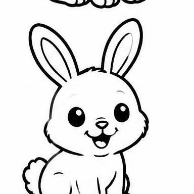Cuddly Bunny coloring sheet