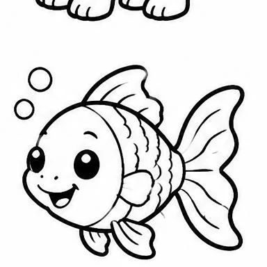Bubbly Goldfish coloring sheet