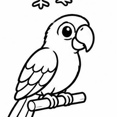 Chatty Parrot coloring sheet
