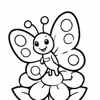Flower Butterfly coloring sheet