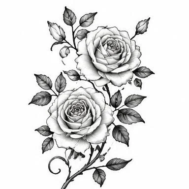 Climbing Roses, fine line tattoo inspiration