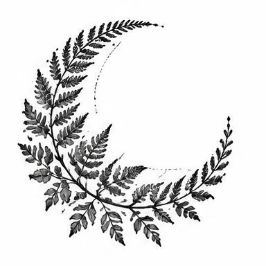 Fern Crescent, etched floral tattoo inspiration