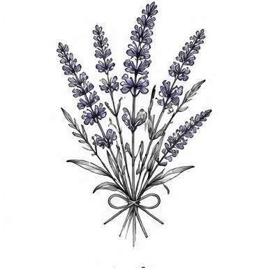 Lavender Tie, etched floral tattoo inspiration