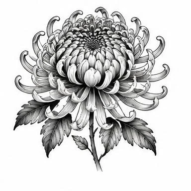 Chrysanthemum, fine line tattoo inspiration