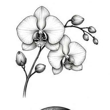 Moonlit Orchid, botanical realism tattoo inspiration