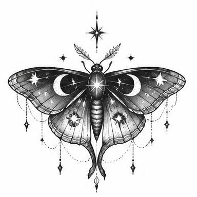 Astral Moth, ornamental tattoo inspiration