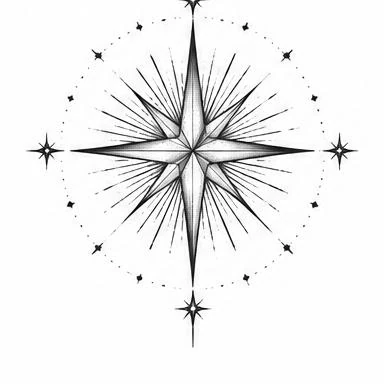 North Star, blackwork tattoo inspiration