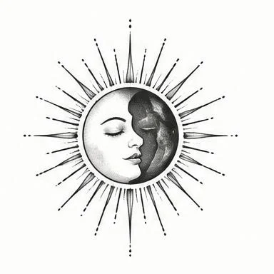 Sun's Silence, mystical dotwork tattoo inspiration