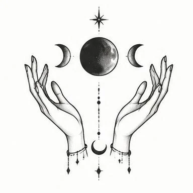 Twin Palms, occult blackwork tattoo inspiration