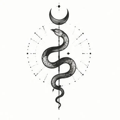 Serpent Sigil, occult blackwork tattoo inspiration