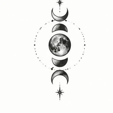 Vertical Phases, mystical dotwork tattoo inspiration