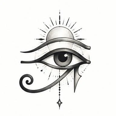 Eye of Horus, egyptian fine line tattoo inspiration