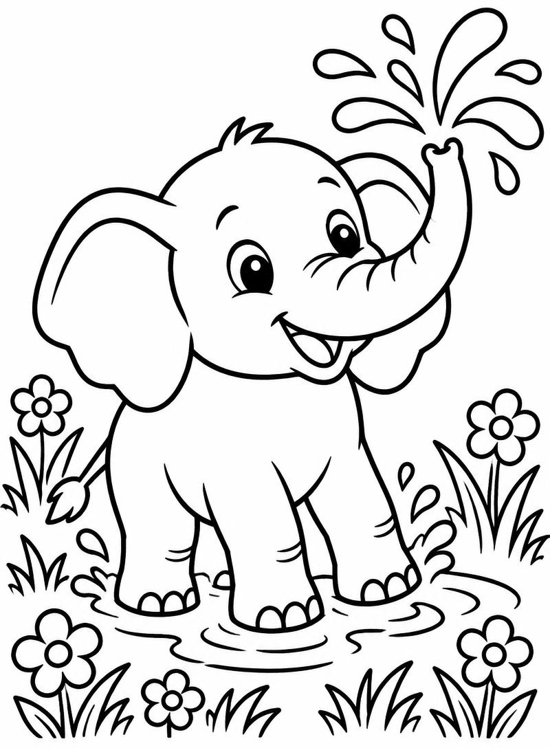 Ellie the Elephant coloring sheet