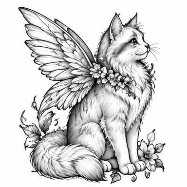 Winged Familiar, whimsical fine line tattoo inspiration
