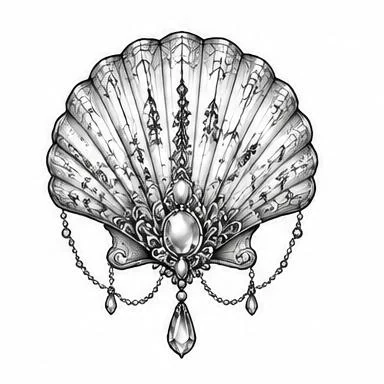 Pearl Shell, whimsical fine line tattoo inspiration
