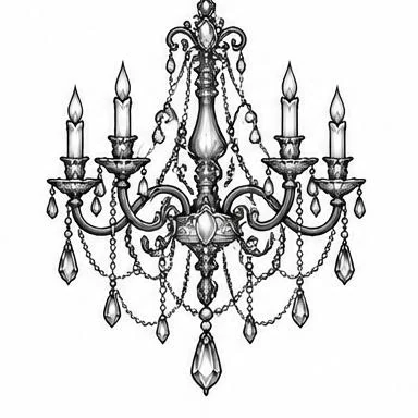 Crystal Chandelier, ornamental tattoo inspiration