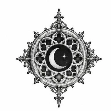 Rose Window, fine line architecture tattoo inspiration