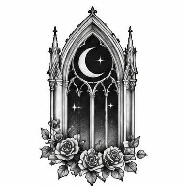 Night Arch, dotwork tattoo inspiration