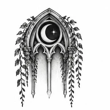 Weeping Vines, gothic blackwork tattoo inspiration