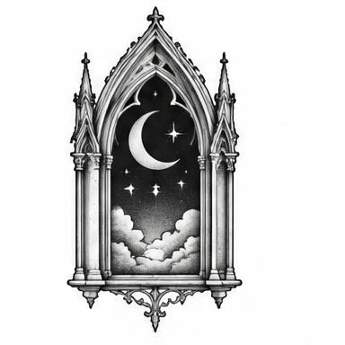 Clouded Arch, fine line architecture tattoo inspiration