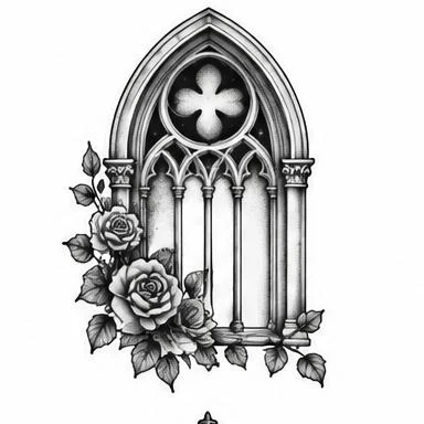 Chapel Roses, fine line architecture tattoo inspiration