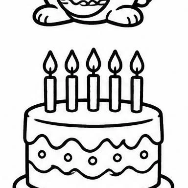 Birthday Cake coloring sheet