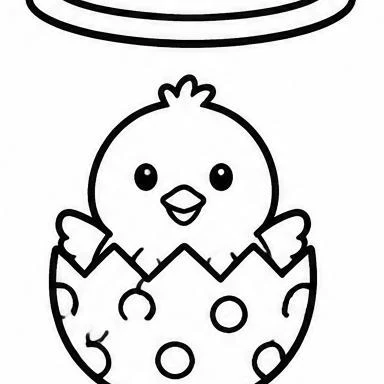Hatching Chick coloring sheet