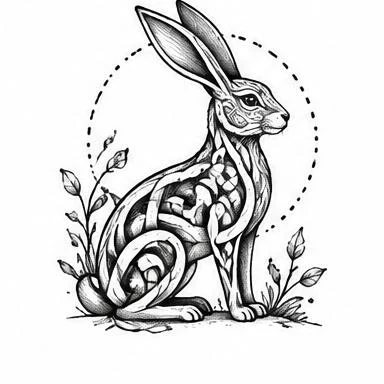 Knotwork Hare, celtic knotwork tattoo inspiration