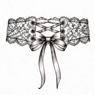 Cross-Lace Band, corset blackwork tattoo inspiration