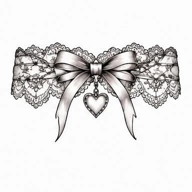 Heart Locket Garter, ornamental garter tattoo inspiration