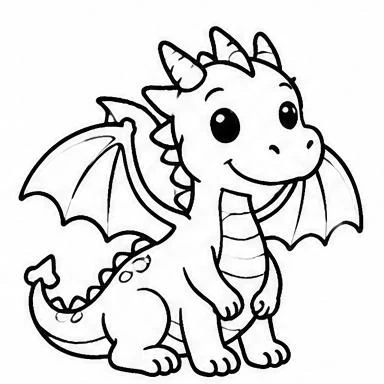 Friendly Dragon coloring sheet