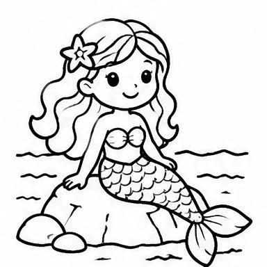 Rock Mermaid coloring sheet