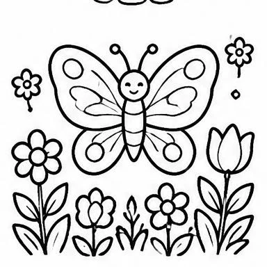 Garden Butterfly coloring sheet