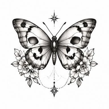 Bloomsday Skull, death's-head fine line tattoo inspiration