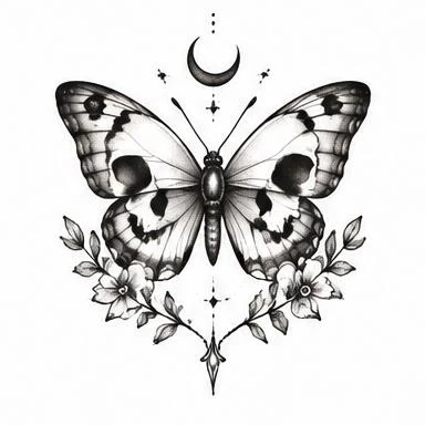 Lunar Mourner, ornamental moth tattoo inspiration