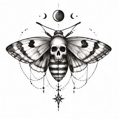 Moth Oracle, dotwork tattoo inspiration