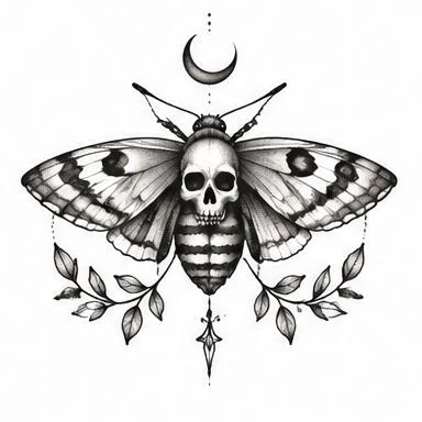 Fuzzy Requiem, ornamental moth tattoo inspiration