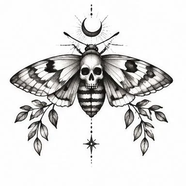 Vine Spectre, ornamental moth tattoo inspiration