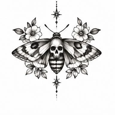 Garden Ghost, ornamental moth tattoo inspiration