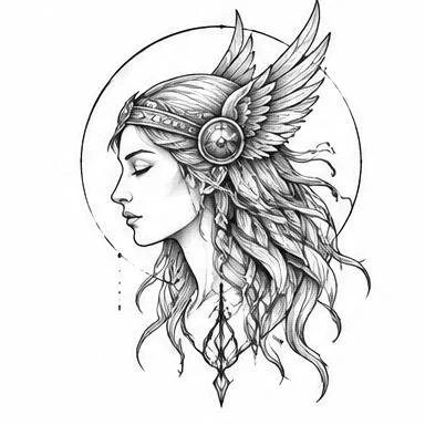 Shieldmaiden, norse blackwork tattoo inspiration