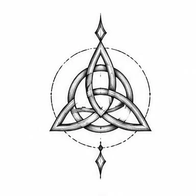 Triquetra Spear, fine line tattoo inspiration